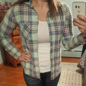 American Eagle Plaid Boyfriend Shirt